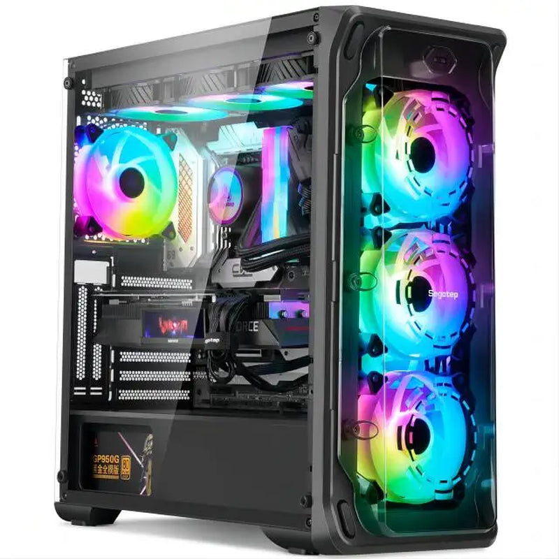 Gaming PC Core I7 CPU with 16G RAM 256G SSD HD4600 ATX/ITX/M-ATX Full View Side Panel Temper Glass Front Gaming Pc Game