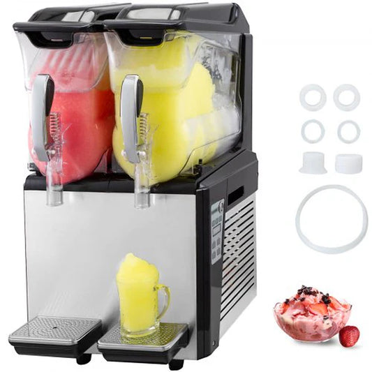 Beat the heat with the VEVOR 110V Slushy Machine! 🍹✨ Perfect for your cafe, restaurant, or snack bar—serving delicious frozen drinks day and night! 20L capacity, double bowl, and automatic cleaning for easy use! #FrozenTreats #SlushyMachine